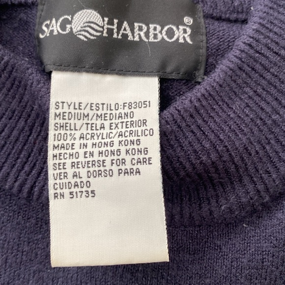 Medium Mock turtle neck, short sleeve sweater. Navy - Picture 3 of 4